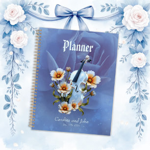Witte Viool met Bloemen – Elegante Muziek & Natuur Planner