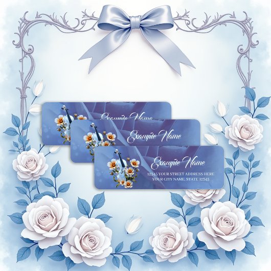 Witte viool met bloemetjes – Elegante muziek & Nat Etiket