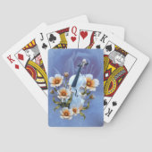Witte viool met bloemetjes – Elegante muziek & Nat Pokerkaarten (Achterkant)