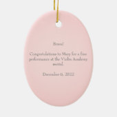 Witte Viool of Altviool met Strijkstok Aangepaste Keramisch Ornament (Achterkant)