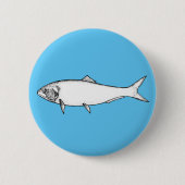 Witte vis ronde button 5,7 cm (Voorkant)