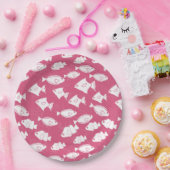 Witte vis zwemmen op roze Zee Papieren Bordje (Feest)