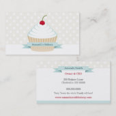 Witte Visitekaartjes van cupcake (Voorkant / Achterkant)