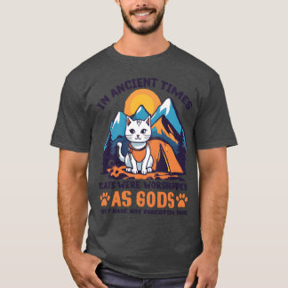 Witte Visser Kat Camping ontwerp cadeau T-shirt