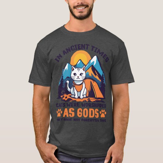 Witte Visser Kat Camping ontwerp cadeau T-shirt (Voorkant)