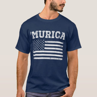 witte vlag 'Murica T-shirt
