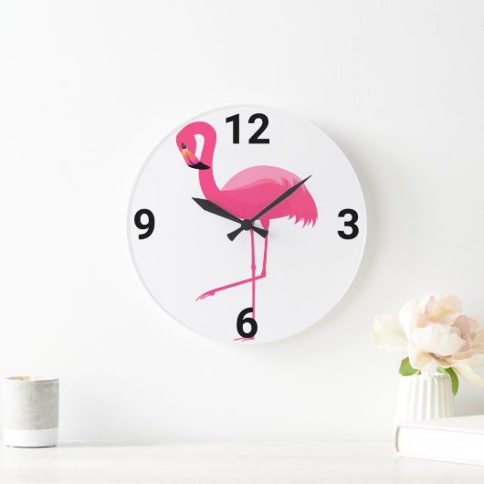 WITTE VLAMINGO WALL CLOCK GROTE KLOK (Huis)