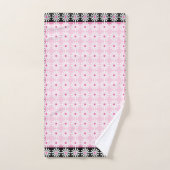 witte vleermuis op chic French roze and black Bad Handdoek (Handdoek)