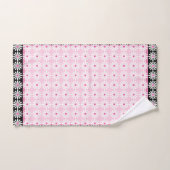 witte vleermuis op chic French roze and black Bad Handdoek (Handdoek)