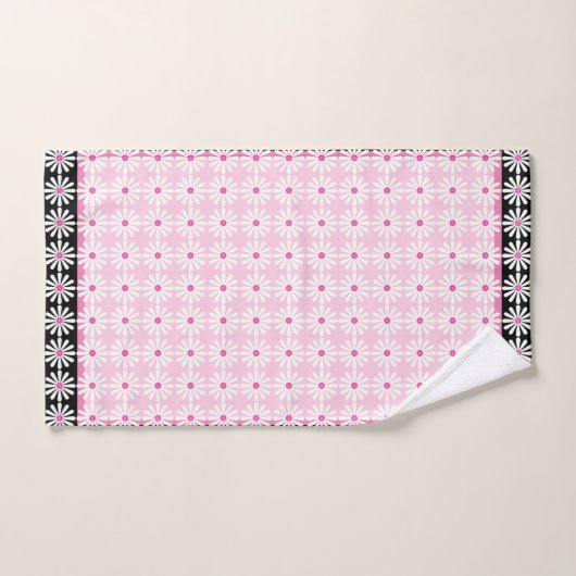  witte vleermuis op chic French roze and black Bad Handdoek (Handdoek)