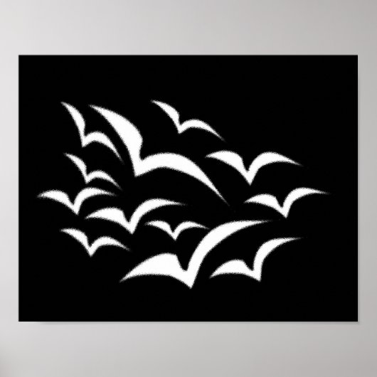 Witte Vleermuis Wolk Poster (Voorkant)