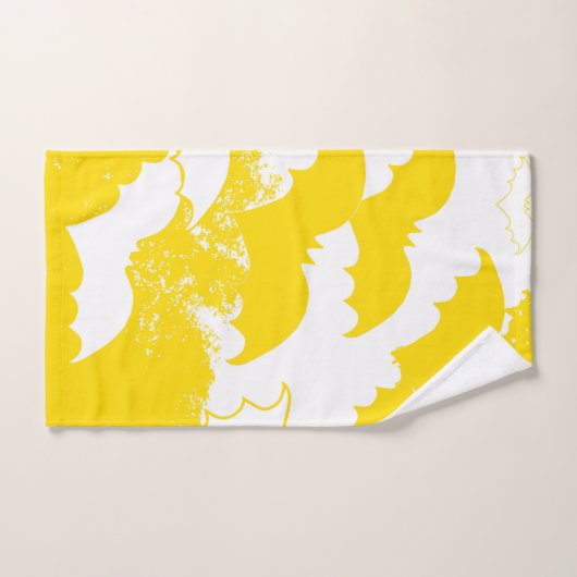 Witte vleermuizen in de lucht geel bad handdoek (Handdoek)