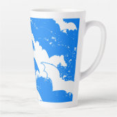 Witte vleermuizen in de vlucht blauw latte mok (Rechts)