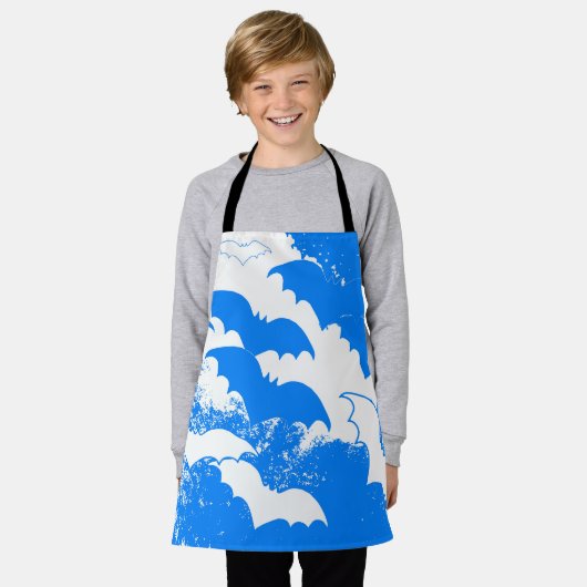 Witte vleermuizen in de vlucht blauw schort (Gedragen)