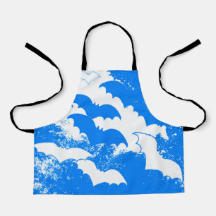 Witte vleermuizen in de vlucht blauw schort