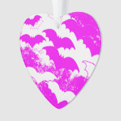 Witte vleermuizen in het luchtroze ornament (voorkant)