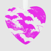 Witte vleermuizen in het luchtroze ornament (voorkant)