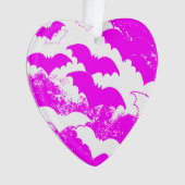 Witte vleermuizen in het luchtroze ornament (voorkant)