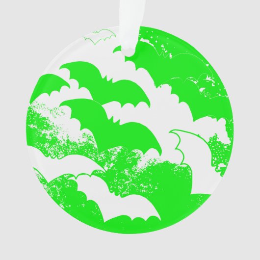 Witte vleermuizen in het vlieggroen ornament (voorkant)