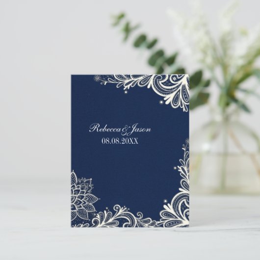 witte vleermuizen marjoin blue bruiloft kaart (Staand voorkant)