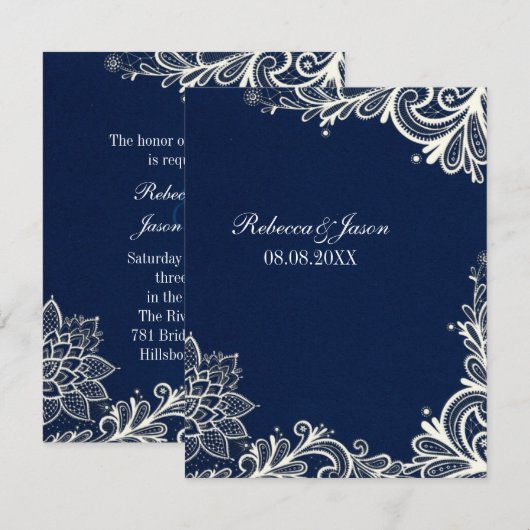 witte vleermuizen marjoin blue bruiloft kaart (Voorkant / Achterkant)