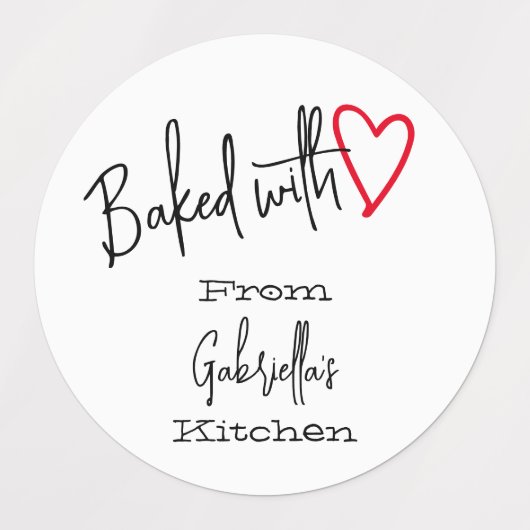 Witte vlek met liefdesbakken uit de keuken van labels (Design 1)