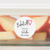 Witte vlek met liefdesbakken uit de keuken van labels (Aangebracht)