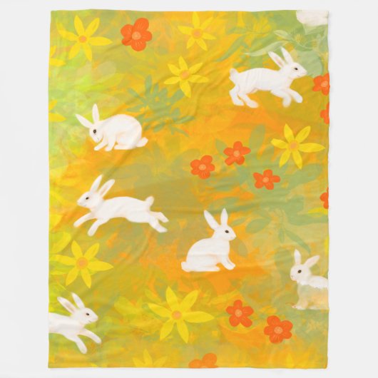 Witte vlekken op een bloem fleece deken (Voorkant)