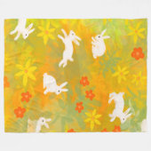 Witte vlekken op een bloem fleece deken (Voorkant (Horizontaal))