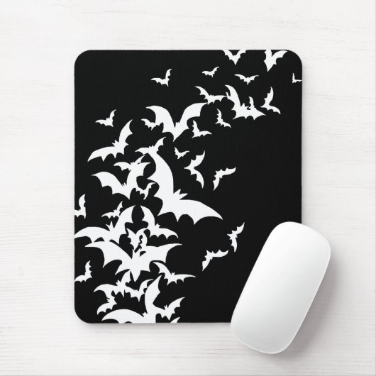 Witte vlekken op zwart muismat (Met muis)