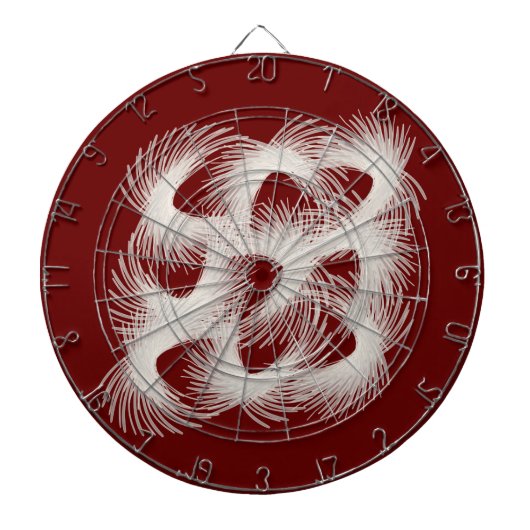 Witte vliegende veren dartbord (Voorkant)