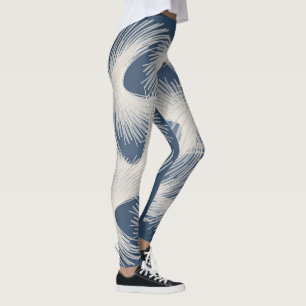 Witte vliegende veren leggings