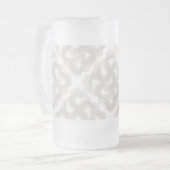 Witte vliegende veren matglas bierpul (Voorkant links)