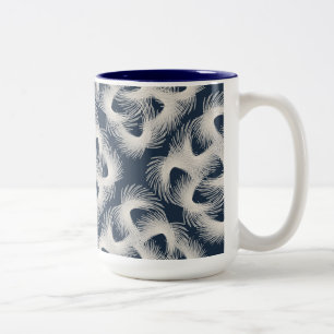 Witte vliegende veren tweekleurige koffiemok