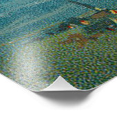 Witte vliegende zwarte kat crescent moon foto afdruk (Hoek)