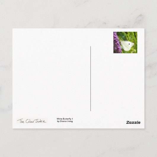 Witte vlinder 1 briefkaart (Achterkant)