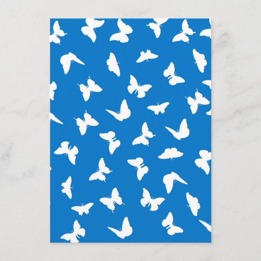 Witte Vlinder Blauwe Achtergrond Esthetisch Patroo Menu (Voorkant)