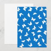 Witte Vlinder Blauwe Achtergrond Esthetisch Patroo Menu (Voorkant / Achterkant)