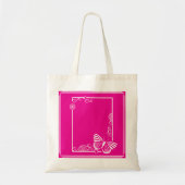 Witte Vlinder Canvas tas - Fuschia (Voorkant)