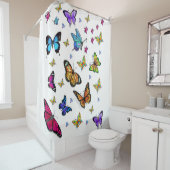 Witte vlinder douchegordijn (In situ)