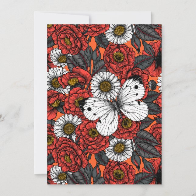 Witte vlinder en rozen (Voorkant)