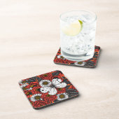 Witte vlinder en rozen bier onderzetter (Rechterzijde)