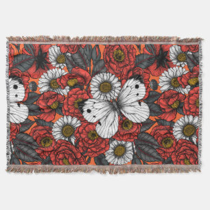 Witte vlinder en rozen deken