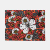 Witte vlinder en rozen deurmat (Voorkant)