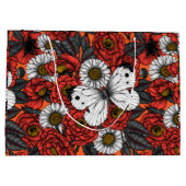 Witte vlinder en rozen groot cadeauzakje (Achterkant)