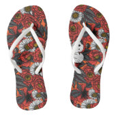 Witte vlinder en rozen teenslippers (Voetbed)