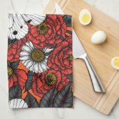 Witte vlinder en rozen theedoek (Quarter Fold)