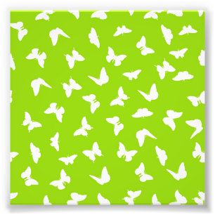 Witte vlinder groene achtergrond esthetisch patroo foto afdruk