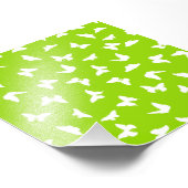 Witte vlinder groene achtergrond esthetisch patroo foto afdruk (Hoek)