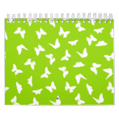 Witte vlinder groene achtergrond esthetisch patroo kalender (Hoes)